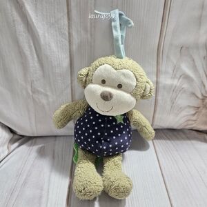 Carters Monkey Plush Sensory Toy Blue Green Stars Teether Musical 12 Inch 2013